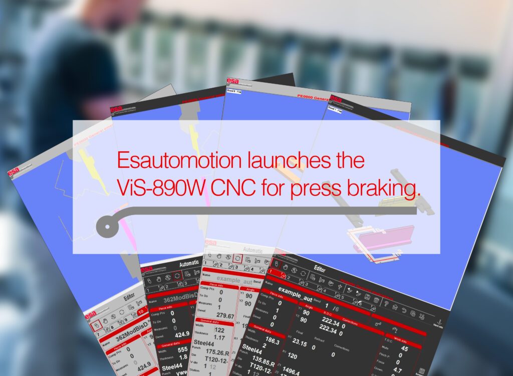 Following the success of the ViS-890W control for sheet metal cutting, introduced in October 2024, at the beginning of March 2026 Esautomotion also released the version specifically designed for press braking.